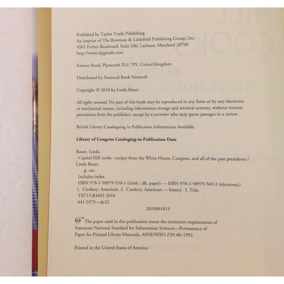 Capitol Hill Cooks Recipes From White House Congress Past President 2010 HBDJ - Picture 5 of 9